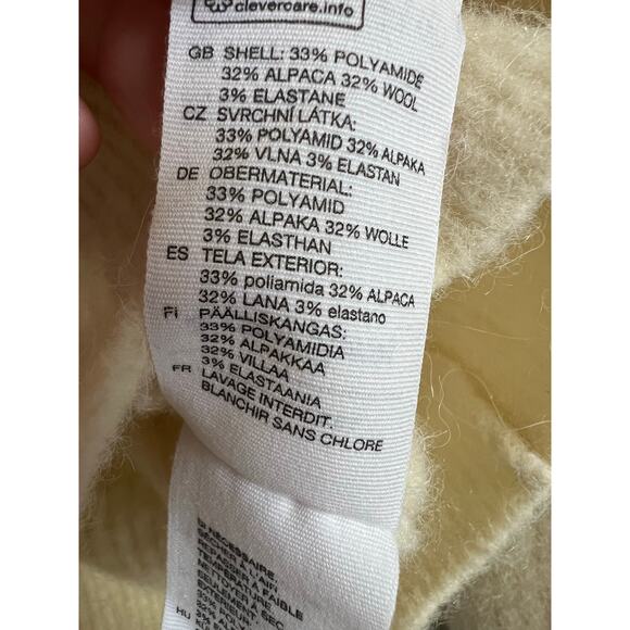 Paris Atelier & Other Stories Fuzzy Aplaca & Wool Blend Sweater Cream V-neck M - Picture 6 of 6